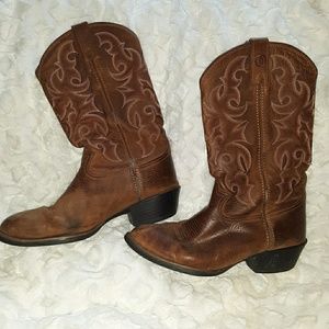 Tony Lamas brown leather cowboy boots size 10EE